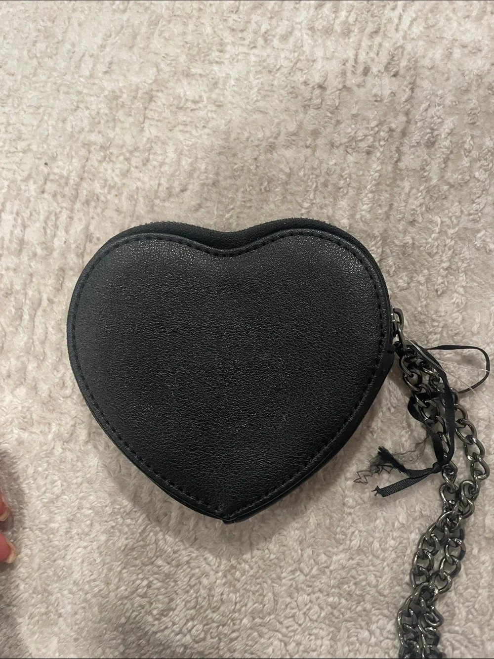 Juicy Couture Black Heart Rhinestone Logo Wristlet